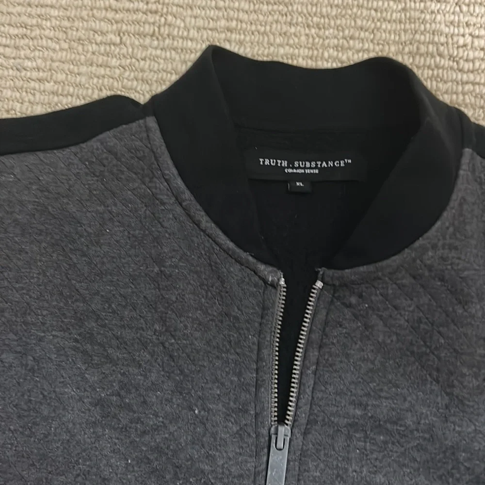 Truth.Substance black & gray sweater jacket. Size XL. - Picture 2 of 6